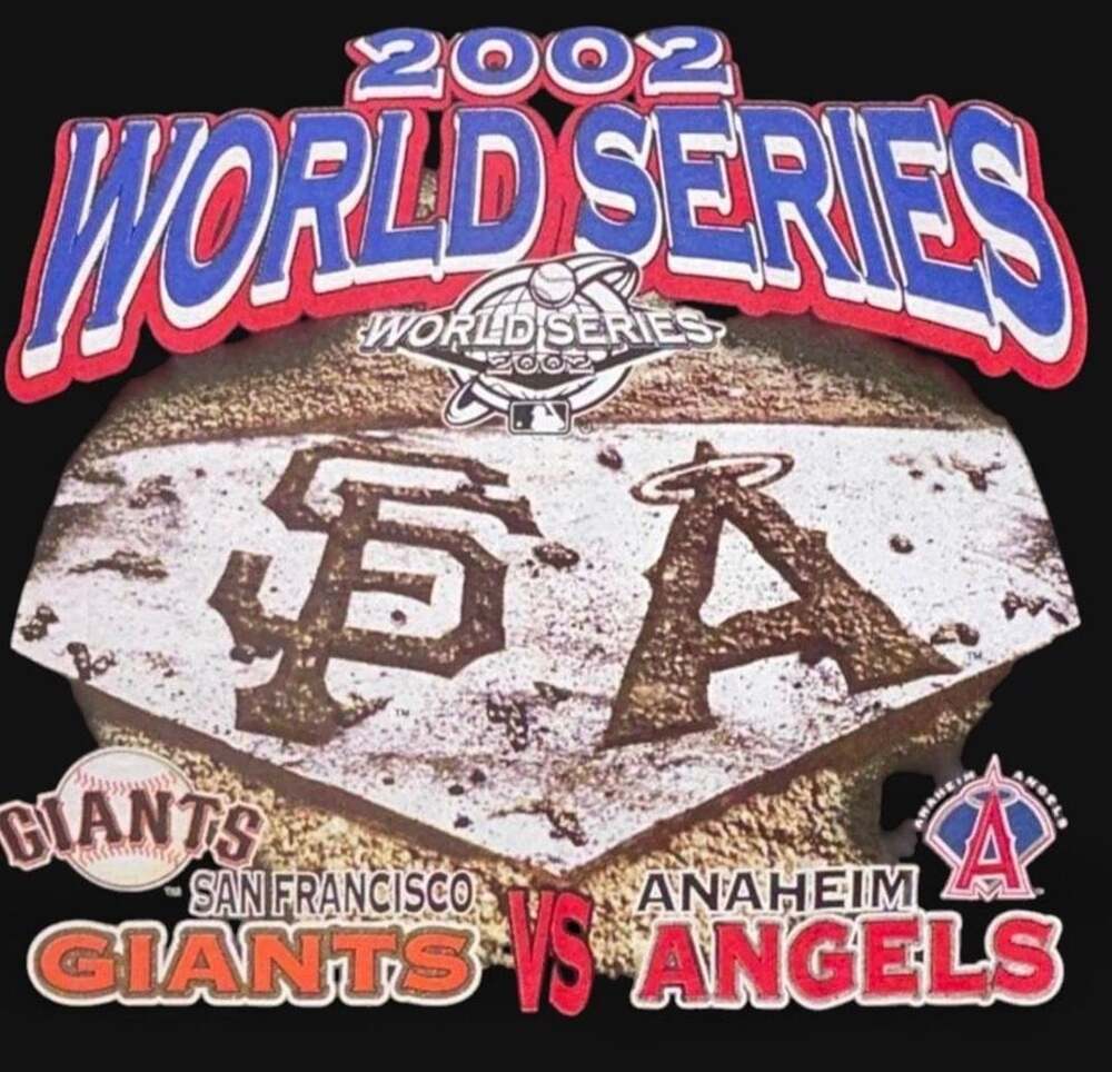 CSA 2002 World Series Giants Vs Angels T-Shirt Black